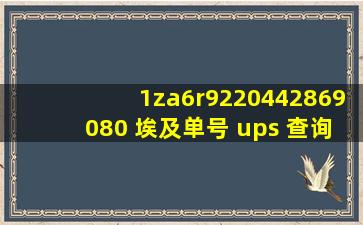 1za6r9220442869080 埃及单号 ups 查询 @冬阳秋月